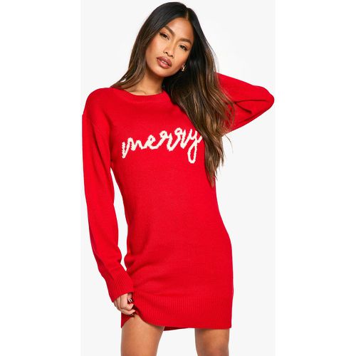 Robe Pull De Noël À Slogan Merry - S - boohoo - Modalova