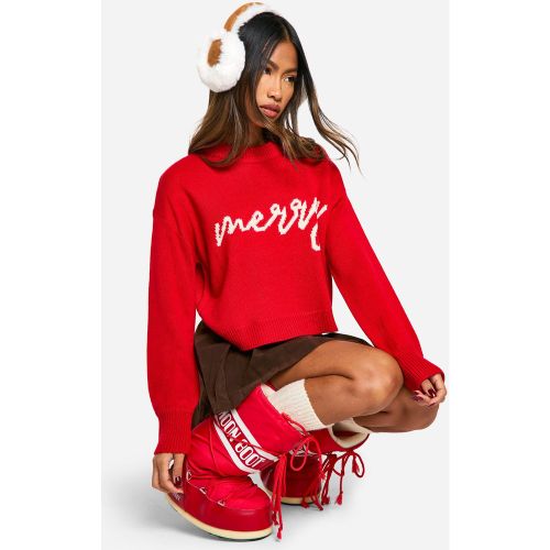 Pull Oversize À Slogan Merry Christmas - S - boohoo - Modalova