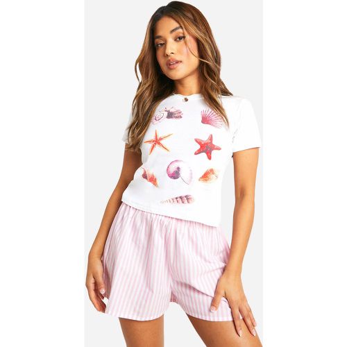 Petite" - T-Shirt Imprimé Coquillages - L - boohoo - Modalova