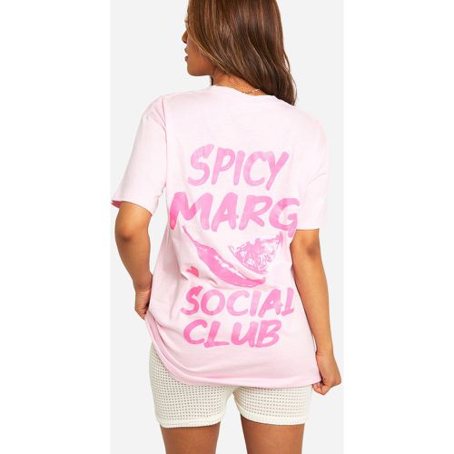 Petite" - T-Shirt Oversize À Slogan Spicy Marg Club - boohoo - Modalova