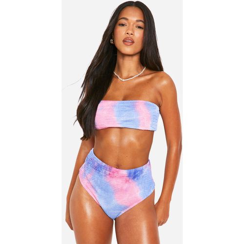 Bas De Maillot Taille Haute Tie Dye - 38 - boohoo - Modalova