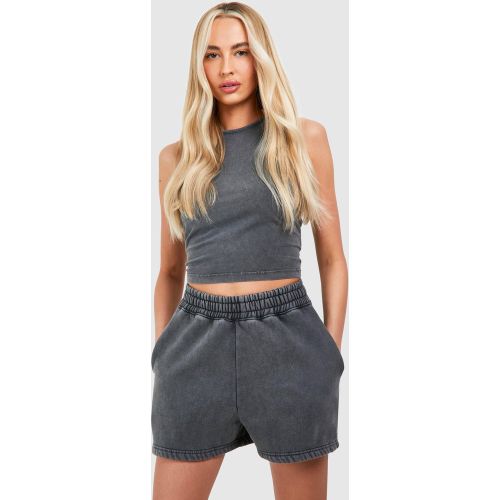 Tall" - Survêtement Délavé Avec Top À Dos Nageur Et Short - 36 - boohoo - Modalova