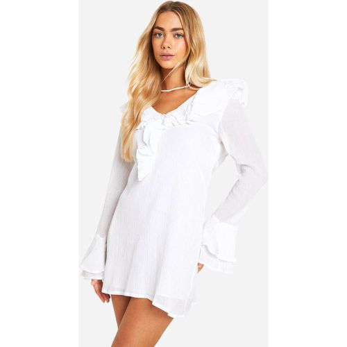 Robe Courte Nouée À Volants - 40 - boohoo - Modalova