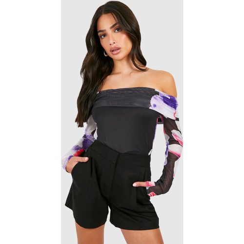 Petite" - Top Fleuri En Mesh - 40 - boohoo - Modalova