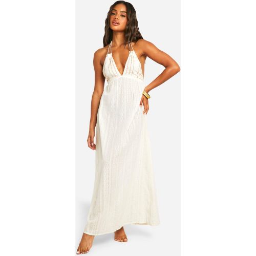 Robe De Plage Longue À Franges Et Perles - 40 - boohoo - Modalova