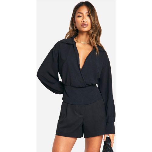 Blouse Cintrée À Ourlets Contrastants - 34 - boohoo - Modalova