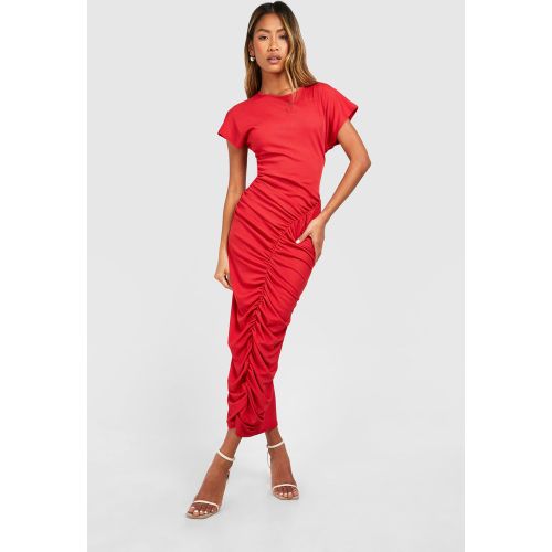 Robe Longue Froncée Côtelée - 38 - boohoo - Modalova