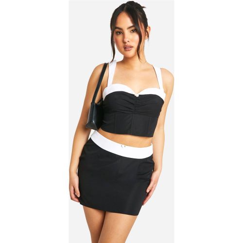 Mini-Jupe Fleurie À Taille Contrastante - 36 - boohoo - Modalova