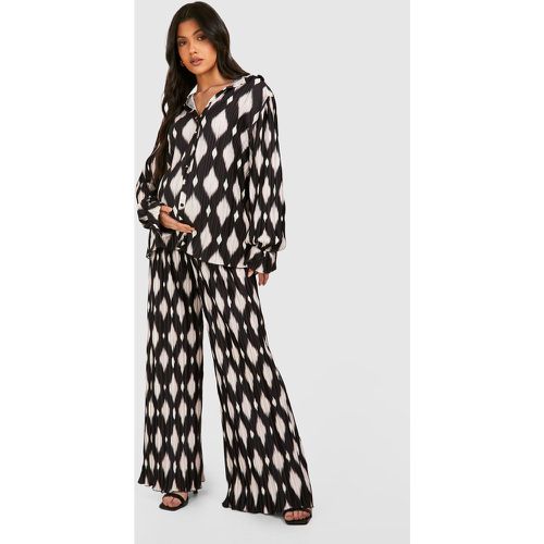 Maternité - Ensemble De Grossesse Oversize Avec Chemise Plissée Et Pantalon - 42 - boohoo - Modalova