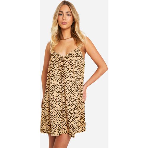 Robe De Plage Courte À Imprimé Léopard - S - boohoo - Modalova