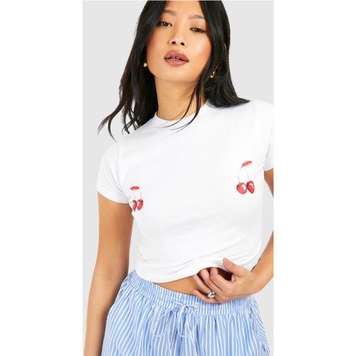 Petite" - T-Shirt Court À Imprimé Cherry Baby - 36 - boohoo - Modalova