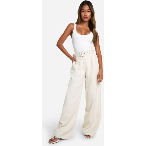 Pantalon Large À Ceinture - Blanc Écru - 34, Blanc Écru - boohoo - Modalova