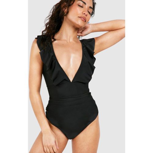 Petite" - Maillot De Bain Une Pièce À Volants - 34 - boohoo - Modalova