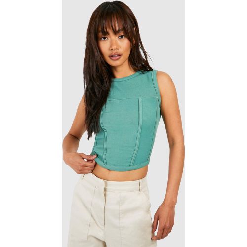 Corset Côtelé À Coutures Apparentes - 34 - boohoo - Modalova