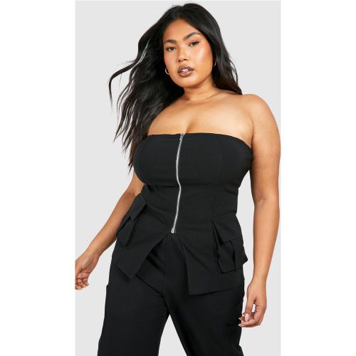 Grande Taille - Corset Zippé Utilitaire - 44 - boohoo - Modalova