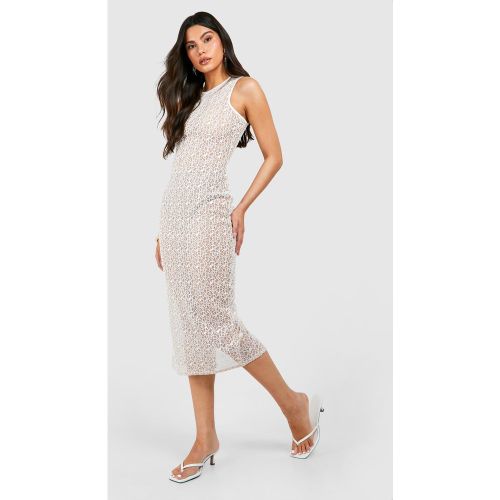 Robe Mi-Longue En Mesh À Broderie - 36 - boohoo - Modalova