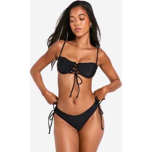 Bas De Maillot Échancré À Lacets - 34 - boohoo - Modalova
