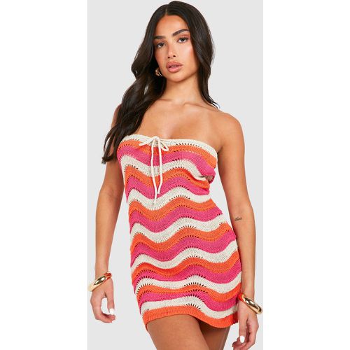 Petite" - Robe Bustier À Rayures En Maille - 36 - boohoo - Modalova