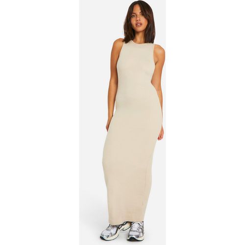 Robe Longue Côtelée À Dos Nageur - 42 - boohoo - Modalova