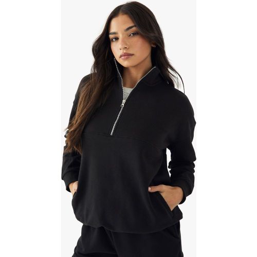 Sweat Oversize À Col Zippé Et Broderie Dsgn Studio - Xs - boohoo - Modalova