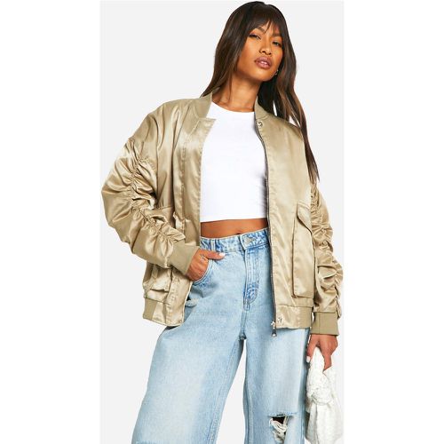 Bomber Satiné Utilitaire - 38 - boohoo - Modalova