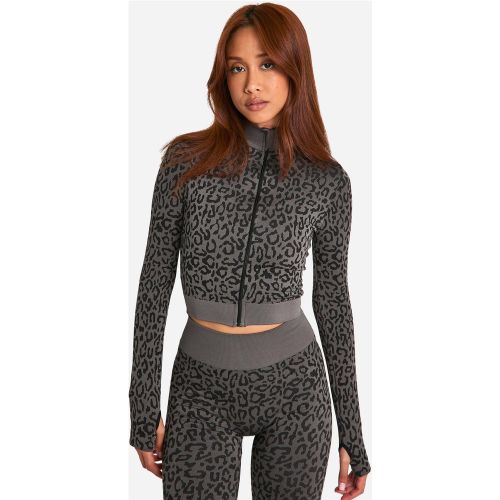 Veste Zippée Sans Coutures À Imprimé Léopard - S - boohoo - Modalova