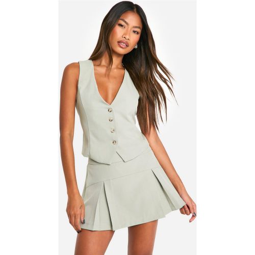 Mini-Jupe Plissée À Coutures Apparentes - 34 - boohoo - Modalova