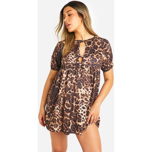 Maternité - Robe De Grossesse À Volants Et Imprimé Léopard - 38 - boohoo - Modalova