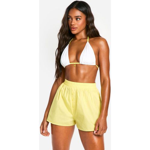 Boxer De Plage - Citron - M, Citron - boohoo - Modalova