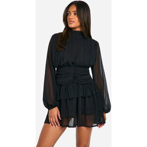 Robe Courte Froncée À Col Montant - 36 - boohoo - Modalova