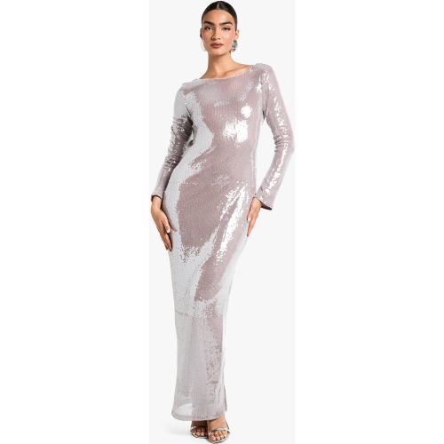 Robe Longue Pailletée À Dos Nu - 36 - boohoo - Modalova