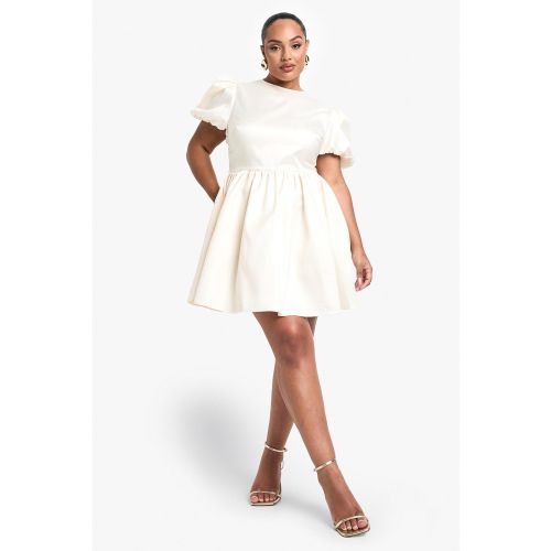 Grande Taille - Robe Patineuse En Taffetas À Manches Bouffantes - 44 - boohoo - Modalova
