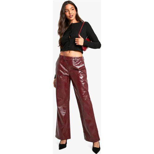 Pantalon Droit Taille Basse Croco - 34 - boohoo - Modalova