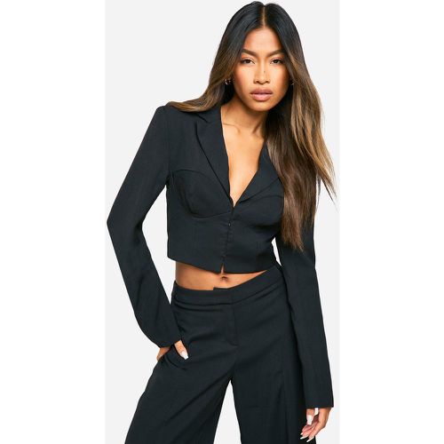 Blazer Court À Col Corset - 36 - boohoo - Modalova