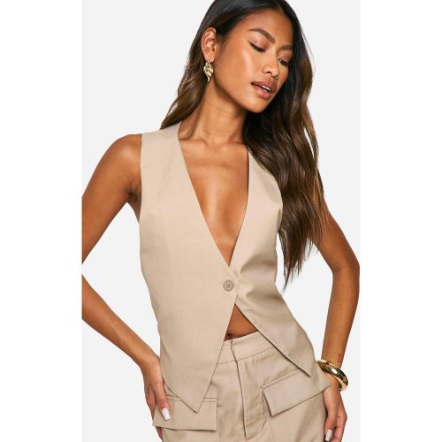 Gilet Torsadé À Bouton Contrastant - 36 - boohoo - Modalova