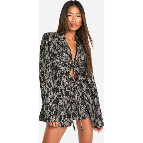 Blazer Noué En Dentelle - 34 - boohoo - Modalova