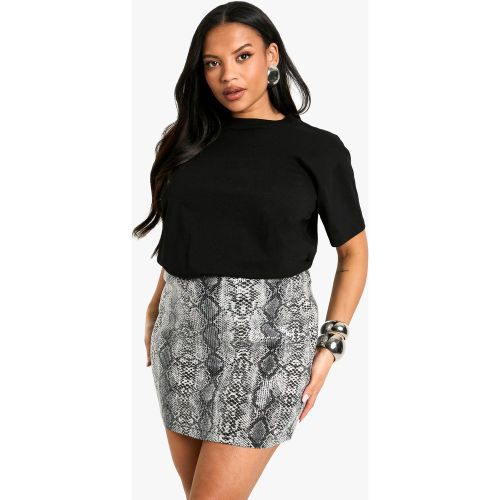 Grande Taille - Mini-Jupe Pailletée À Imprimé - 44 - boohoo - Modalova