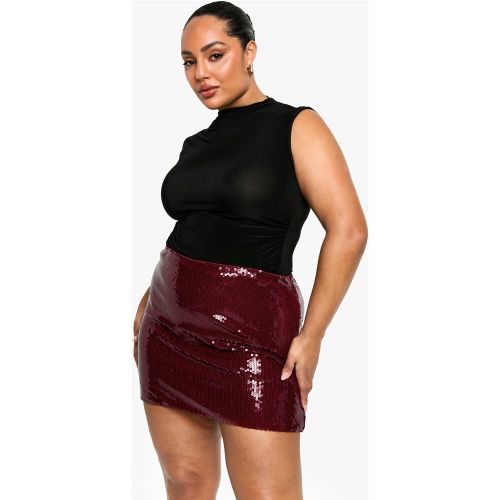 Grande Taille - Mini-Jupe Pailletée - 44 - boohoo - Modalova