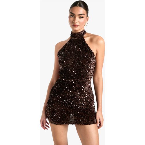 Robe Nuisette Pailletée En Velours - 40 - boohoo - Modalova