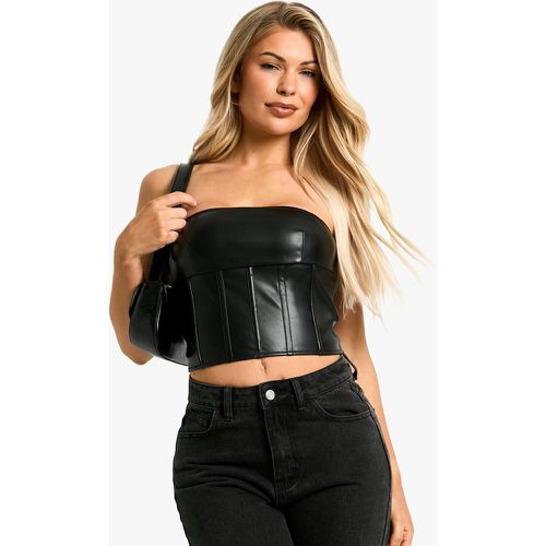 Corset Enduit - Noir - 40, Noir - boohoo - Modalova