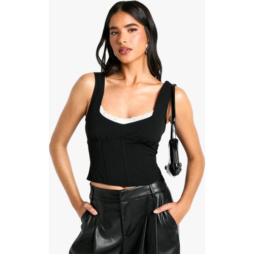 Crop Top À Dentelle - 36 - boohoo - Modalova