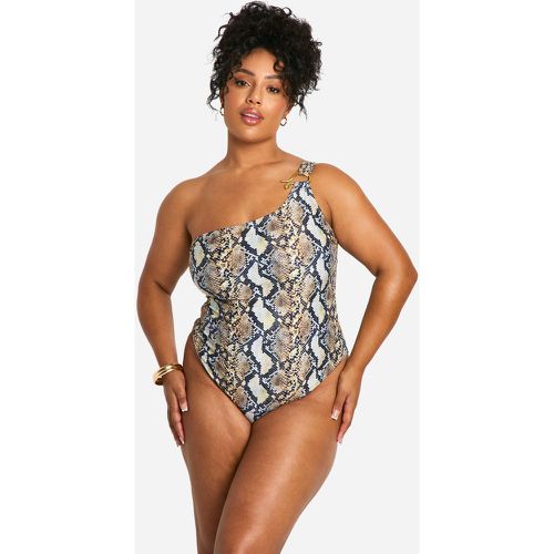 Grande Taille - Maillot De Bain Asymétrique À Imprimé - 46 - boohoo - Modalova