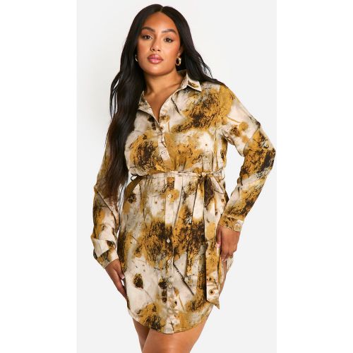 Grande Taille - Robe Chemise Nouée À Ceinture - 56 - boohoo - Modalova