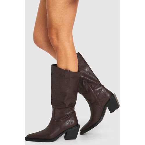 Bottes Hautes Pointues Texturées - 39 - boohoo - Modalova