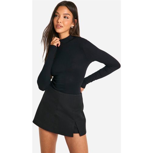 Jupe-Short Fendue - Noir - 36, Noir - boohoo - Modalova
