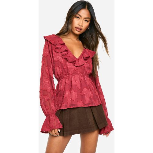 Blouse Fleurie À Volants - 38 - boohoo - Modalova