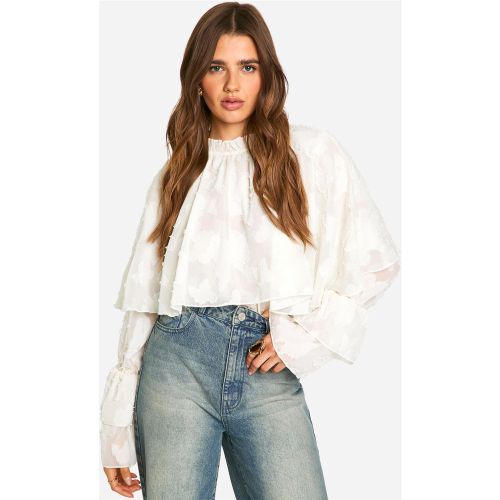 Blouse Fleurie À Volants - 40 - boohoo - Modalova