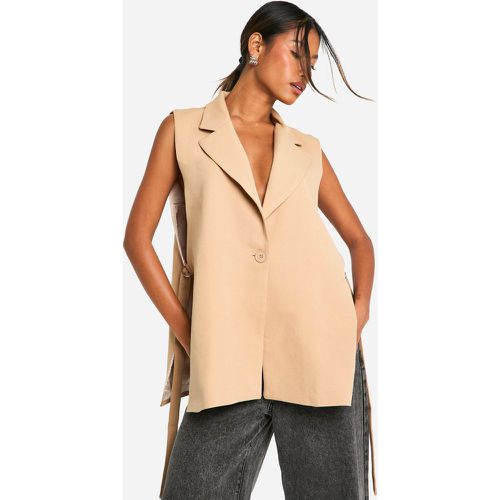 Gilet Long Noué Sans Manches - S - boohoo - Modalova