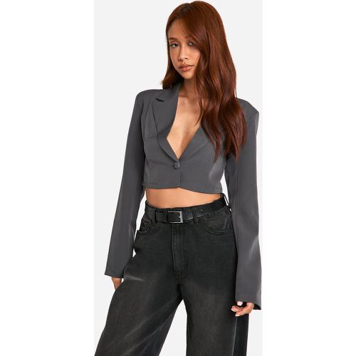 Blazer Court Basique Boutonné - 40 - boohoo - Modalova