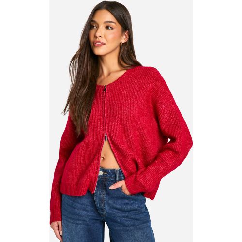 Bomber Zippé En Maille Épaisse - S - boohoo - Modalova